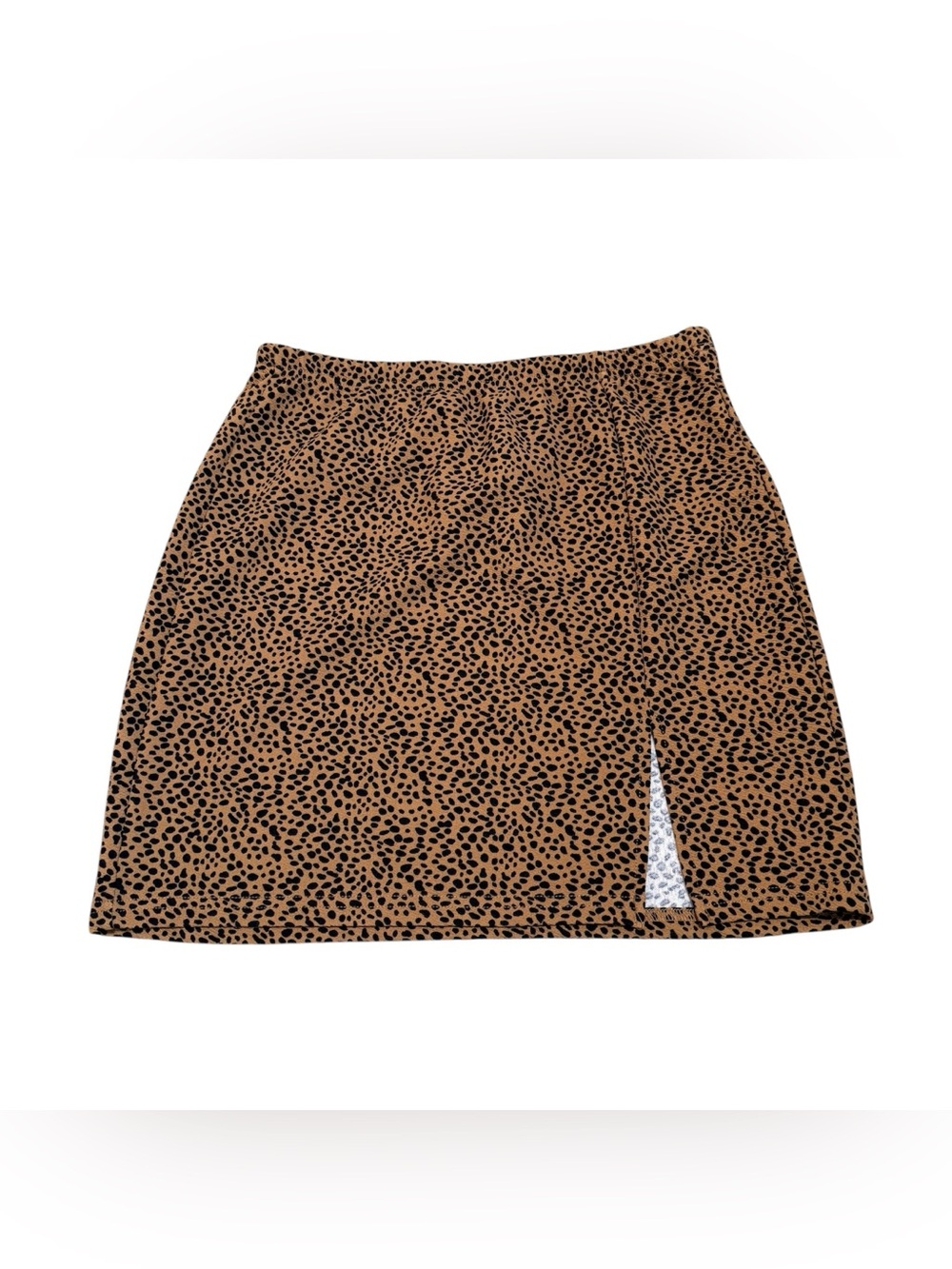 Leopard print mini skirt